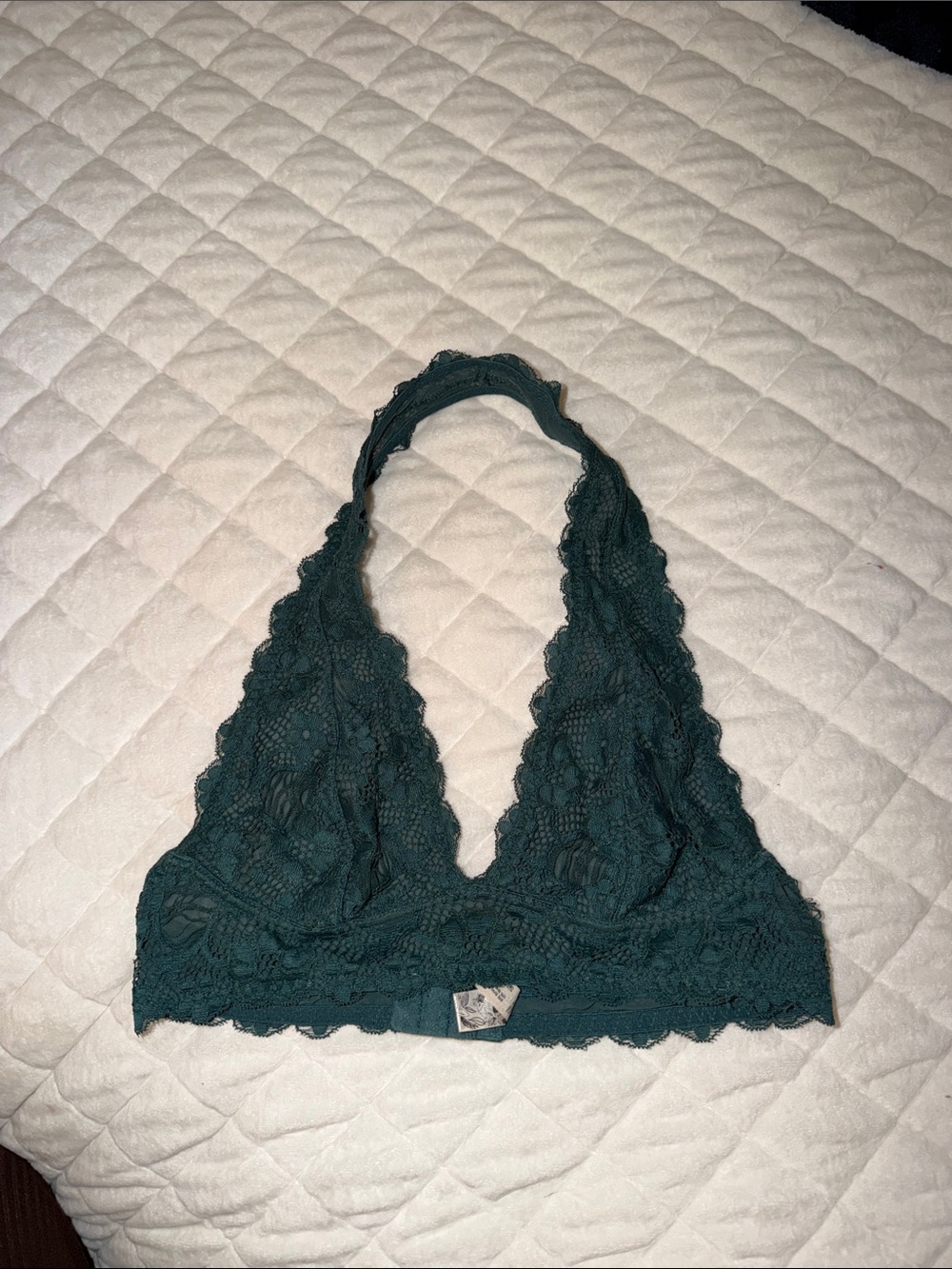Free People Teal Lace Halter Bralette